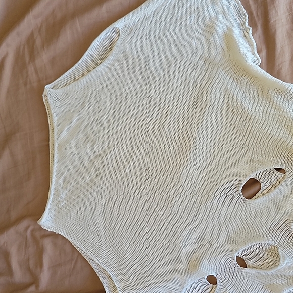 PierAntonio Gaspari white linen top drape type edgy garment made in Italy - Picture 9 of 10